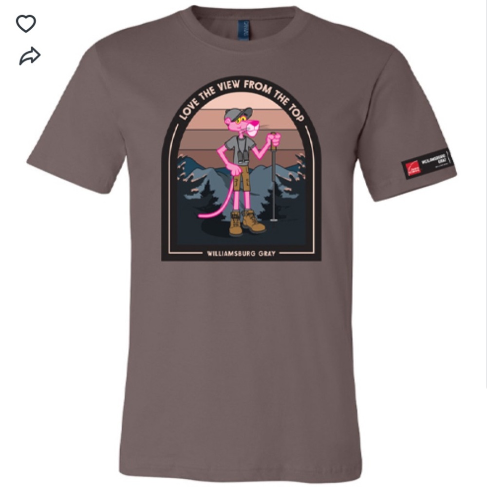 NEW Owens Corning Williamsburg Gray Pink Panther T-Shirt Size Large